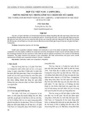 Hợp tác Việt Nam - Campuchia: những thành tựu trong lĩnh vực chăm sóc sức khỏe