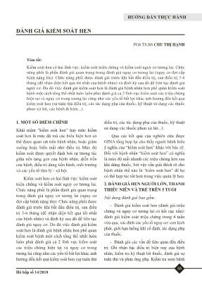 Hướng dẫn thực hành: Đánh giá kiểm soát hen