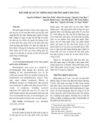 Kén phé quản cổ: thông báo trường hợp lâm sàng