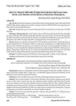 Kết cục thai kỳ trên phụ nữ hội chứng buồng trứng đa nang được gây phóng noãn bằng letrozole (Femara®)