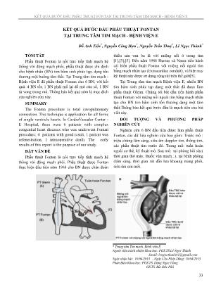 Kết quả bước đầu phẫu thuật Fontan tại trung tâm tim mạch - Bệnh viện E