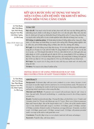 Kết quả bước đầu sử dụng vạt mạch xiên cuống liền để điều trị khuyết hổng phần mềm vùng cẳng chân