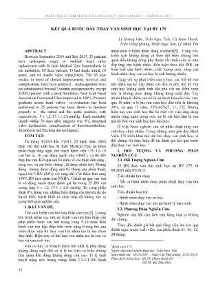 Kết quả bước đầu thay van sinh học tại Bệnh viện 175