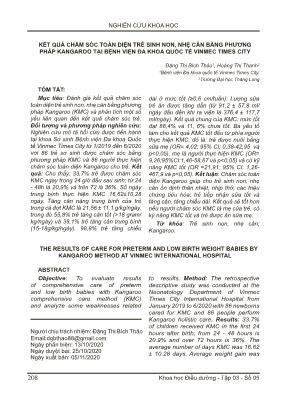 Kết quả chăm sóc toàn diện trẻ sinh non, nhẹ cân bằng phương pháp Kangaroo tại Bệnh viện Đa khoa quốc tế Vinmec Times City