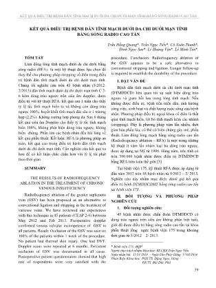 Kết quả điều trị bệnh dãn tĩnh mạch dưới da chi dưới mạn tính bằng sóng radio cao tần