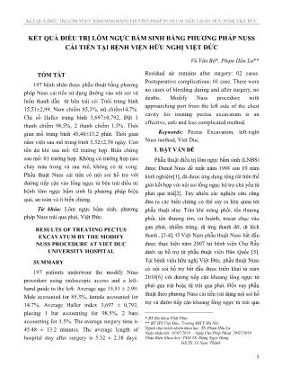 Kết quả điều trị lõm ngực bẩm sinh bằng phương pháp nuss cải tiến tại Bệnh viện Hữu Nghị Việt Đức