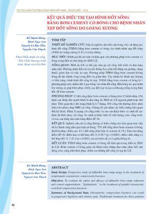 Kết quả điều trị tạo hình đốt sống bằng bơm cement có bóng cho bệnh nhân xẹp đốt sống do loãng xương