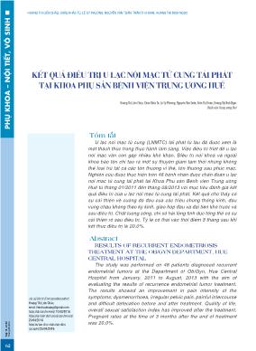 Kết quả điều trị u lạc nội mạc tử cung tái phát tại khoa phụ sản Bệnh viện Trung ương Huế