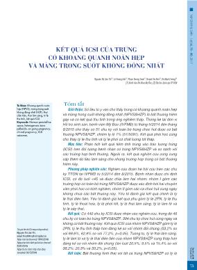 Kết quả icsi của trứng có khoang quanh noãn hẹp và màng trong suốt không đồng nhất