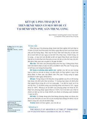 Kết quả phá thai quý ii trên bệnh nhân có sẹo mổ đẻ cũ tại Bệnh viện Phụ sản Trung ương