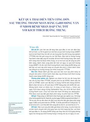 Kết quả thai diễn tiến cộng dồn sau trưởng thành noãn bằng GnRH đồng vận ở nhóm bệnh nhân đáp ứng tốt với kích thích buồng trứng