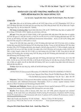 Khảo sát các bất thường nhiễm sắc thể trên bệnh bạch cầu mạn dòng tủy