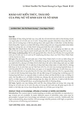 Khảo sát kiến thức, thái độ của phụ nữ về sinh sản và vô sinh