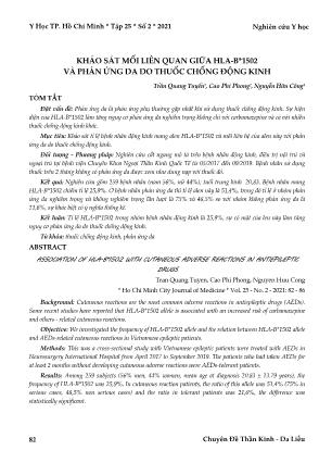 Khảo sát mối liên quan giữa HLA-B*1502 và phản ứng da do thuốc chống động kinh