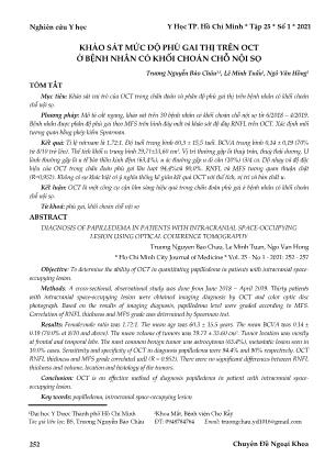 Khảo sát mức độ phù gai thị trên OCT ở bệnh nhân có khối choán chỗ nội sọ