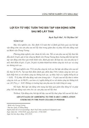 Lợi ích từ việc tuân thủ bài tập vận động sớm sau mổ lấy thai