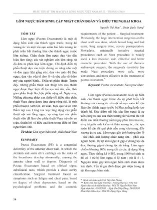 Lõm ngực bẩm sinh: cập nhật chẩn đoán và điều trị ngoại khoa