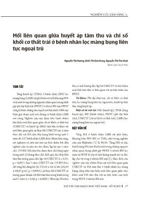 Mối liên quan giữa huyết áp tâm thu và chỉ số khối cơ thất trái ở bệnh nhân lọc màng bụng liên tục ngoại trú