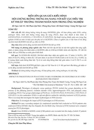 Mối liên quan giữa kiểu hình hội chứng buồng trứng đa nang với kết cục điều trị kỹ thuật trưởng thành noãn non trong ống nghiệm