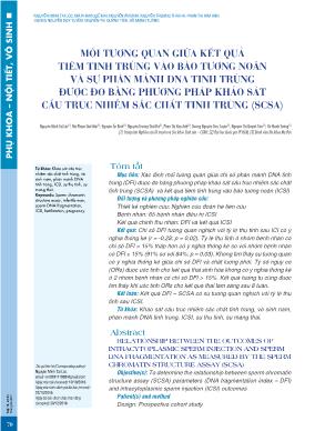 Mối tương quan giữa kết quả tiêm tinh trùng vào bào tương noãn và sự phân mảnh DNA tinh trùng được đo bằng phương pháp khảo sát cấu trúc nhiễm sắc chất tinh trùng (SCSA)