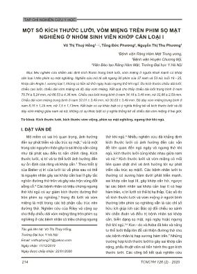 Một số kích thước lưỡi, vòm miệng trên phim sọ mặt nghiêng ở nhóm sinh viên khớp cắn loại I