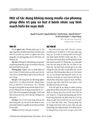 Một số tác dụng không mong muốn của phương pháp điều trị gây xơ bọt ở bệnh nhân suy tĩnh mạch hiển bé mạn tính