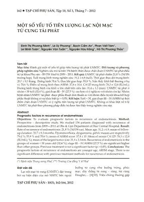 Một số yếu tố tiên lượng lạc nội mạc tử cung tái phát