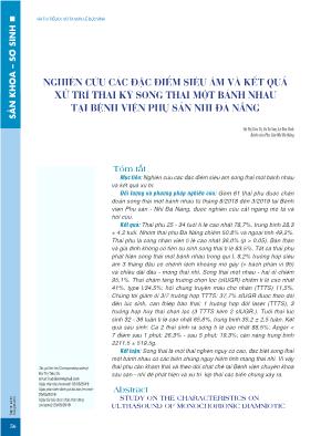 Nghiên cứu các đặc điểm siêu âm và kết quả xử trí thai kỳ song thai một bánh nhau tại Bệnh viện Phụ sản Nhi Đà Nẵng