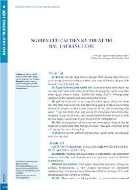 Nghiên cứu cải tiến kỹ thuật mổ rau cài răng lược