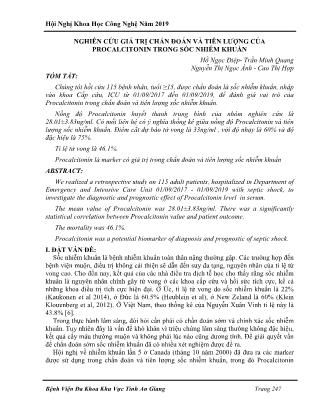 Nghiên cứu giá trị chẩn đoán và tiên lượng của procalcitonin trong sốc nhiễm khuẩn