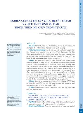 Nghiên cứu giá trị của βhCG huyết thanh và siêu âm đường âm đạo trong theo dõi chửa ngoài tử cung