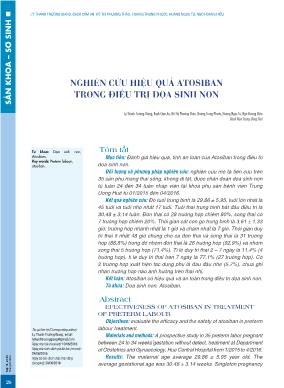 Nghiên cứu hiệu quả Atosiban trong điều trị dọa sinh non