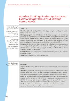 Nghiên cứu kết quả điều trị gãy xương bàn tay bằng phương pháp kết hợp xương nẹp ốc
