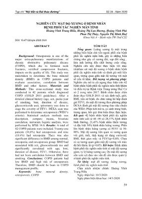 Nghiên cứu mật độ xương ở bệnh nhân bệnh phổi tắc nghẽn mãn tính
