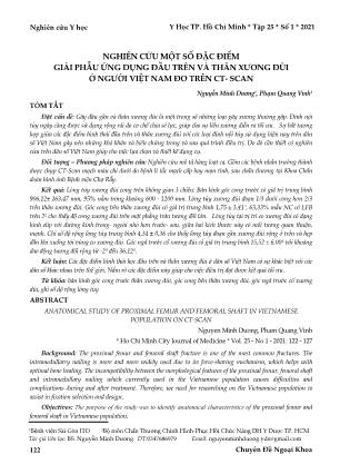 Nghiên cứu một số đặc điểm giải phẫu ứng dụng đầu trên và thân xương đùi ở người Việt Nam đo trên CT-Scan