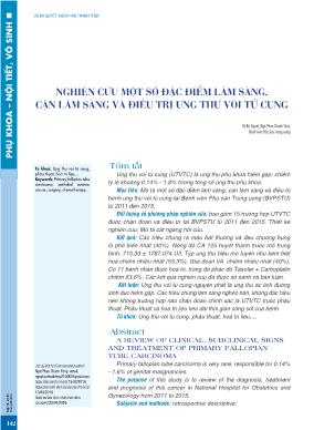 Nghiên cứu một số đặc điểm lâm sàng, cận lâm sàng và điều trị ung thư vòi tử cung