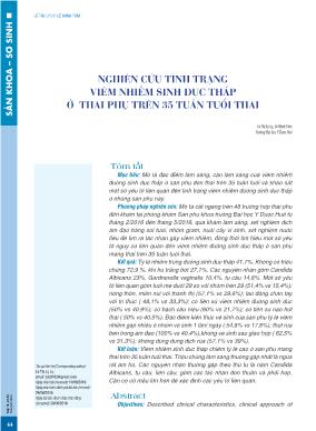 Nghiên cứu tình trạng viêm nhiễm sinh dục thấp ở thai phụ trên 35 tuần tuổi thai