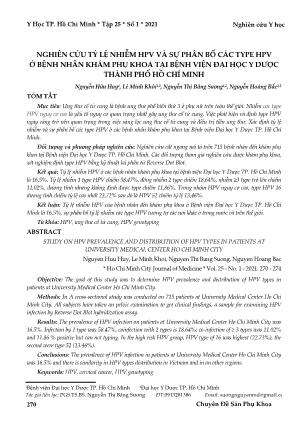Nghiên cứu tỷ lệ nhiễm HPV và sự phân bố các type HPV ở bệnh nhân khám phụ khoa tại Bệnh viện Đại học Y Dược thành phố Hồ Chí Minh