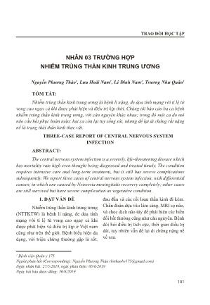 Nhân 03 trường hợp nhiễm trùng thần kinh trung ương