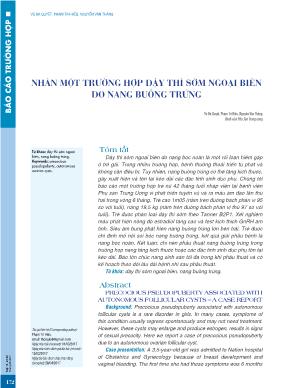 Nhân một trường hợp dậy thì sớm ngoại biên do nang buồng trứng