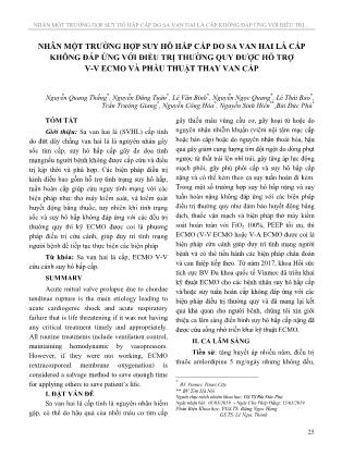 Nhân một trường hợp suy hô hấp cấp do sa van hai lá cấp không đáp ứng với điều trị thường quy được hỗ trợ V-V ECMO và phẫu thuật thay van cấp