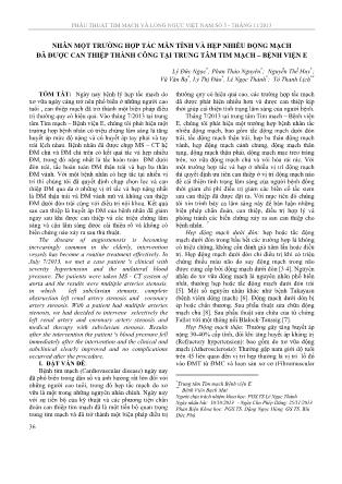 Nhân một trường hợp tắc mãn tính và hẹp nhiều động mạch đã được can thiệp thành công tại trung tâm tim mạch - Bệnh viện E