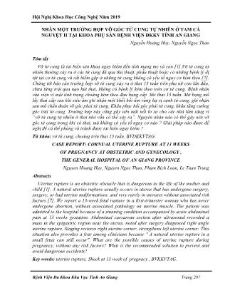 Nhân một trường hợp vỡ góc tử cung tự nhiên ở tam cá nguyệt II tại khoa phụ sản Bệnh viện ĐKKV tỉnh An Giang