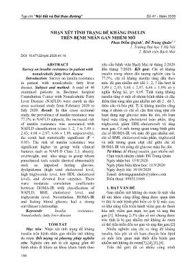 Nhận xét tình trạng đề kháng insulin trên bệnh nhân gan nhiễm mỡ