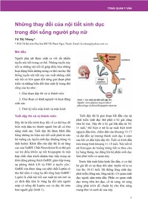 Những thay đổi của nội tiết sinh dục trong đời sống người phụ nữ