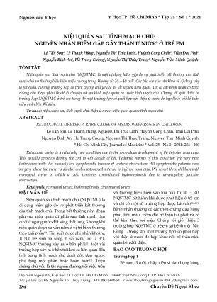 Niệu quản sau tĩnh mạch chủ: nguyên nhân hiếm gặp gây thận ứ nước ở trẻ em