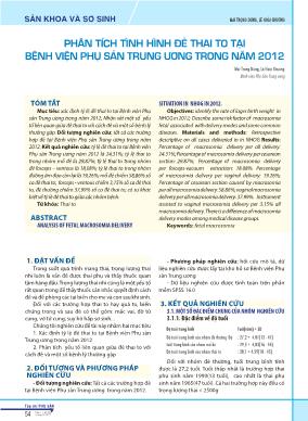 Phân tích tình hình đẻ thai to tại Bệnh viện Phụ sản Trung ương trong năm 2012