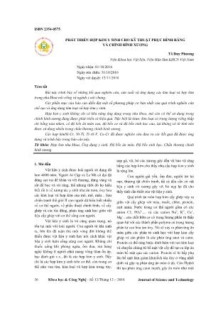 Phát triển hợp kim y sinh cho kỹ thuật phục hình răng và chỉnh hình xương