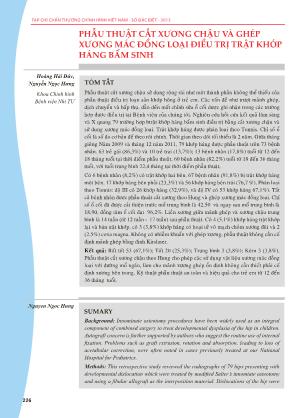 Phẫu thuật cắt xương chậu và ghép xương mác đồng loại điều trị trật khớp háng bẩm sinh