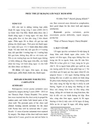 Phẫu thuật dị dạng lồi ngực bẩm sinh